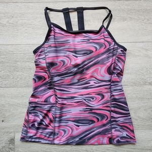 The North Face Pink Gray Exposure Flashdry Tank Top Womens Medium